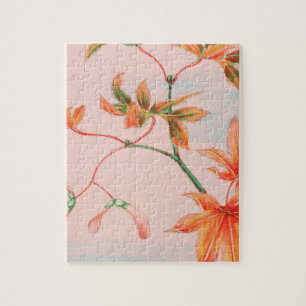 Vintage japanische Ahorn-Blätter Puzzle