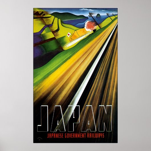 Vintage japanische Bahnreise vor dem Krieg Poster (Vorne)