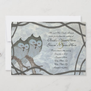 Vintage japanische Blaueule-Hochzeitseinladung Einladung