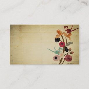 Vintage japanische Blumen Visitenkarte