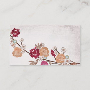 Vintage japanische Blumen Visitenkarte