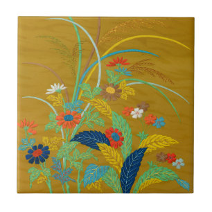 Vintage Japanische Blumen Wildblume G.A. Audsley Fliese