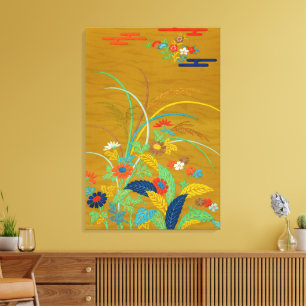 Vintage Japanische Blumen Wildblume G.A. Audsley Leinwanddruck