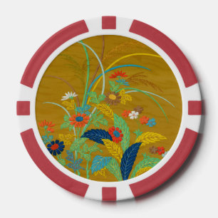 Vintage Japanische Blumen Wildblume G.A. Audsley Pokerchips