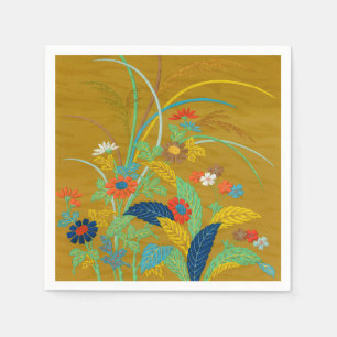 Vintage Japanische Blumen Wildblume G.A. Audsley Serviette