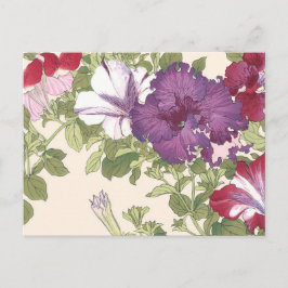 Vintage japanische Blumenkunst Lila Morgengläser Postkarte