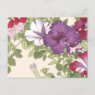 Vintage japanische Blumenkunst lila Morgenprächtig Postkarte