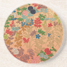 Vintage-japanische Blumenskunst Aufdruck-Getränk