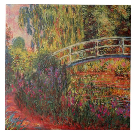 Vintage japanische Brücke Claude Monet Fliese (Vorderseite)