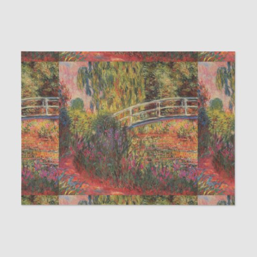 Vintage Japanische Brücke Claude Monet Seidenpapier (Vorderseite)