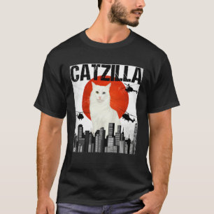 Vintage Japanische Catzilla Türkische Angora-Katze T-Shirt