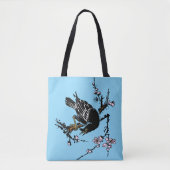Vintage japanische Crow- und Kirschblüten Tasche (Vorderseite)