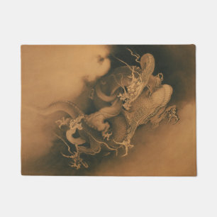 Vintage japanische Drachen in der Wolke Fußmatte