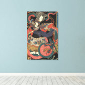 Vintage japanische Drachenkunst Leinwanddruck (Insitu (Holzboden))