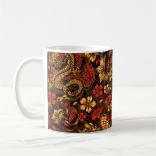Vintage japanische Elemente nahtlos mit fa Kaffeetasse