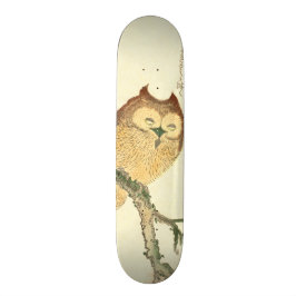 Vintage japanische Eule des feine Kunst-Druck-| Skateboard