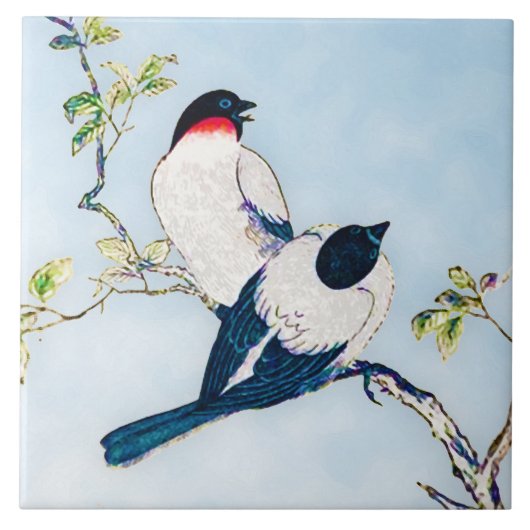 Vintage japanische Farbskizze Fliese (Vorderseite)