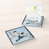 Vintage japanische Farbskizze Glasuntersetzer (Schrägansicht)