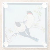 Vintage japanische Farbskizze Glasuntersetzer (Rückseite)