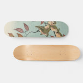 Vintage japanische feine Kunst-Grün-Vögel Skateboard (Horizontal)