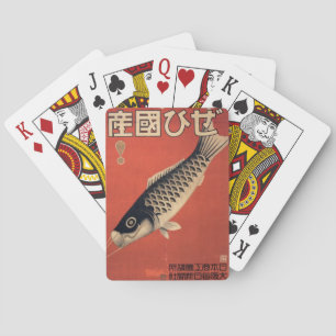 Vintage japanische Fisch-Spielkarten Spielkarten