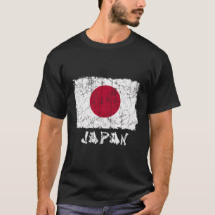 Vintage japanische Flagge erschütterte nationale j T-Shirt