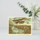 Vintage japanische Fliegen-Maschinen-Farbkunst Postkarte (Stehend Vorderseite)