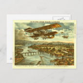 Vintage japanische Fliegen-Maschinen-Farbkunst Postkarte (Vorne/Hinten)