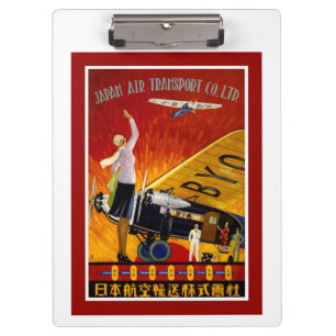 Vintage japanische Fluglinien-Anzeige Klemmbrett