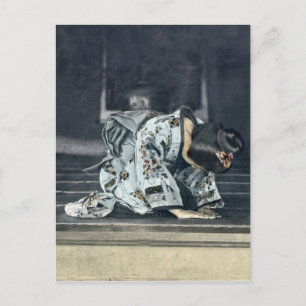 Vintage japanische Frau Bowing Dogeza Postkarte