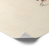 Vintage japanische Frau in Kimoni Malerei Poster (Ecke)