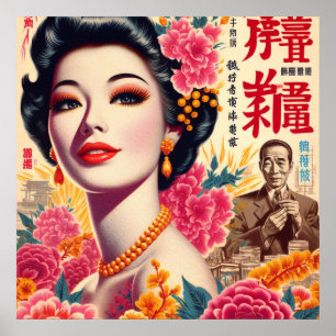 Vintage japanische Frau Poster
