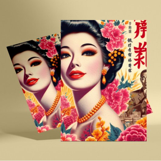 Vintage japanische Frau Postkarte