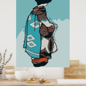 Vintage japanische Frau, Text hinzufügen Poster (Küche)