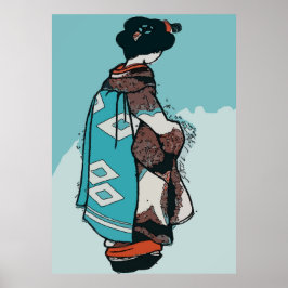 Vintage japanische Frau, Text hinzufügen Poster