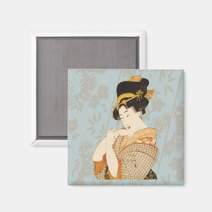 Vintage japanische Geisha-Dame Unterhalterin im Ki Magnet