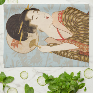 Vintage japanische Geisha Girls in Kimonos Geschirrtuch