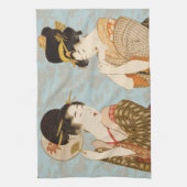 Vintage japanische Geisha Girls in Kimonos Geschirrtuch (Vertikal)