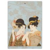 Vintage japanische Geisha Girls in Kimonos Klemmbrett (Rückseite)