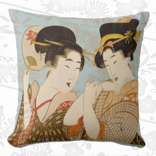 Vintage japanische Geisha-Mädchen in Kimonos Kissen