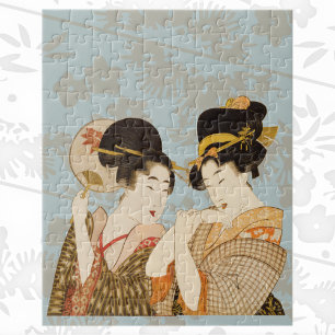 Vintage japanische Geisha-Mädchen in Kimonos Puzzle