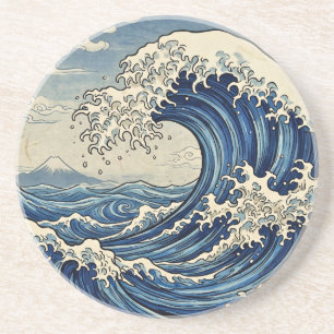 Vintage Japanische Große Welle & Berg Fuji Getränkeuntersetzer