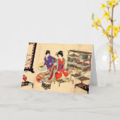 Vintage japanische Gruß-Karte Karte (Gelbe Blume)