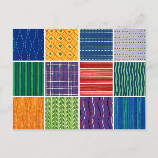 Vintage japanische Holzschnittextilien Postkarte (Vorderseite)