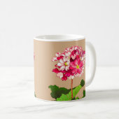 Vintage japanische Hydrangea. Rosa und Grün Kaffeetasse (VorderseiteRechts)