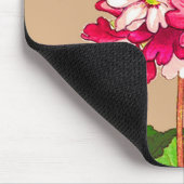 Vintage japanische Hydrangea. Rosa und Grün Mousepad (Ecke)