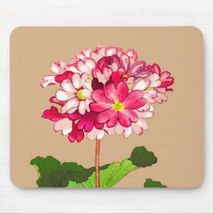 Vintage japanische Hydrangea. Rosa und Grün Mousepad