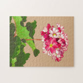 Vintage japanische Hydrangea. Rosa und Grün Puzzle (Horizontal)