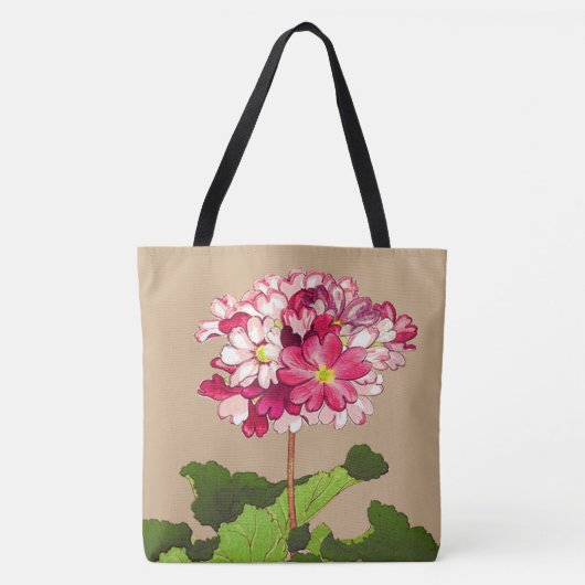 Vintage japanische Hydrangea. Rosa und Grün Tasche (Vorderseite)