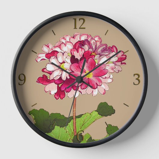 Vintage japanische Hydrangea. Rosa und Grün Uhr (Vorderseite)